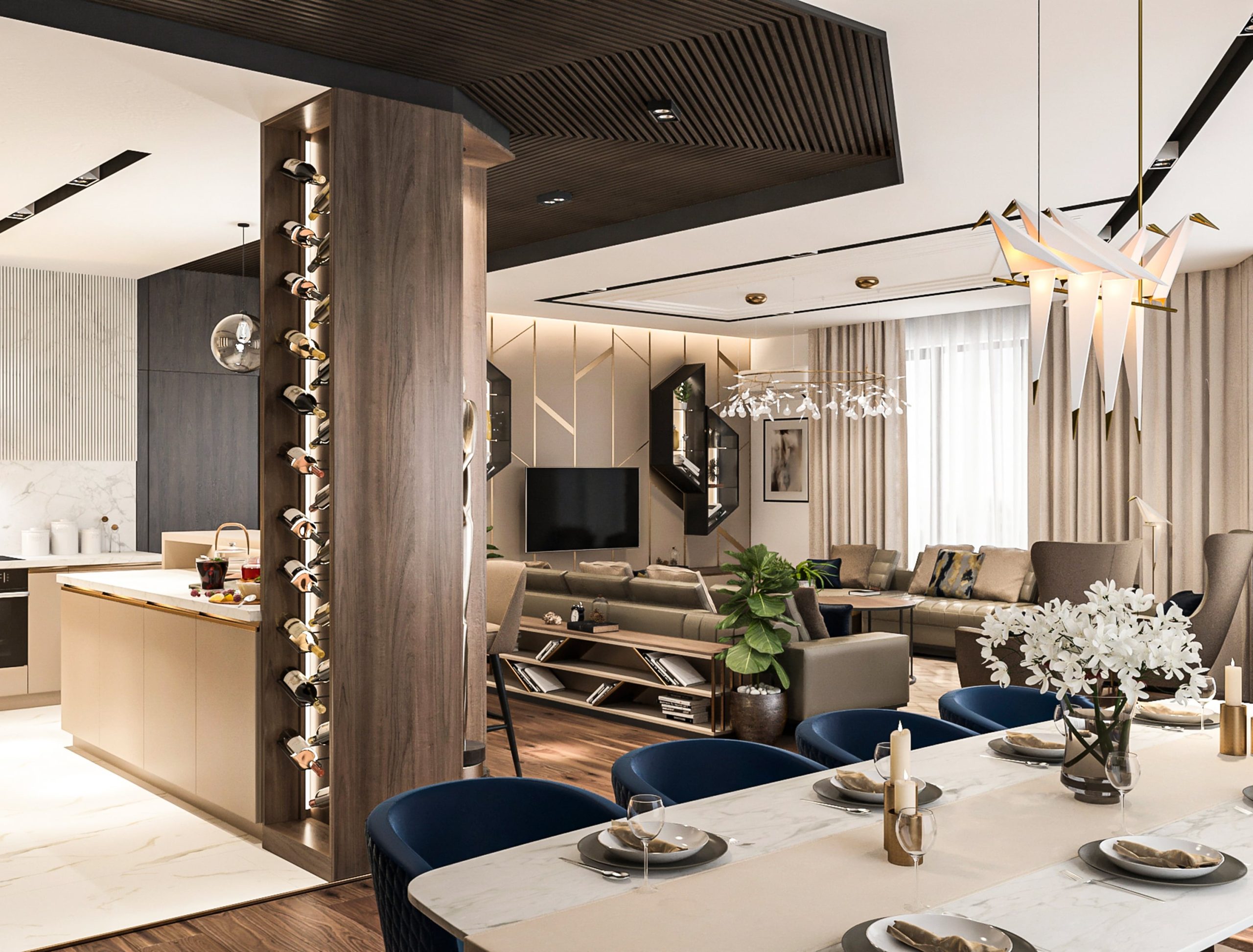 Apartment F1911 LivingRoom 04 scaled | Интериорен дизайн Molt Design Group