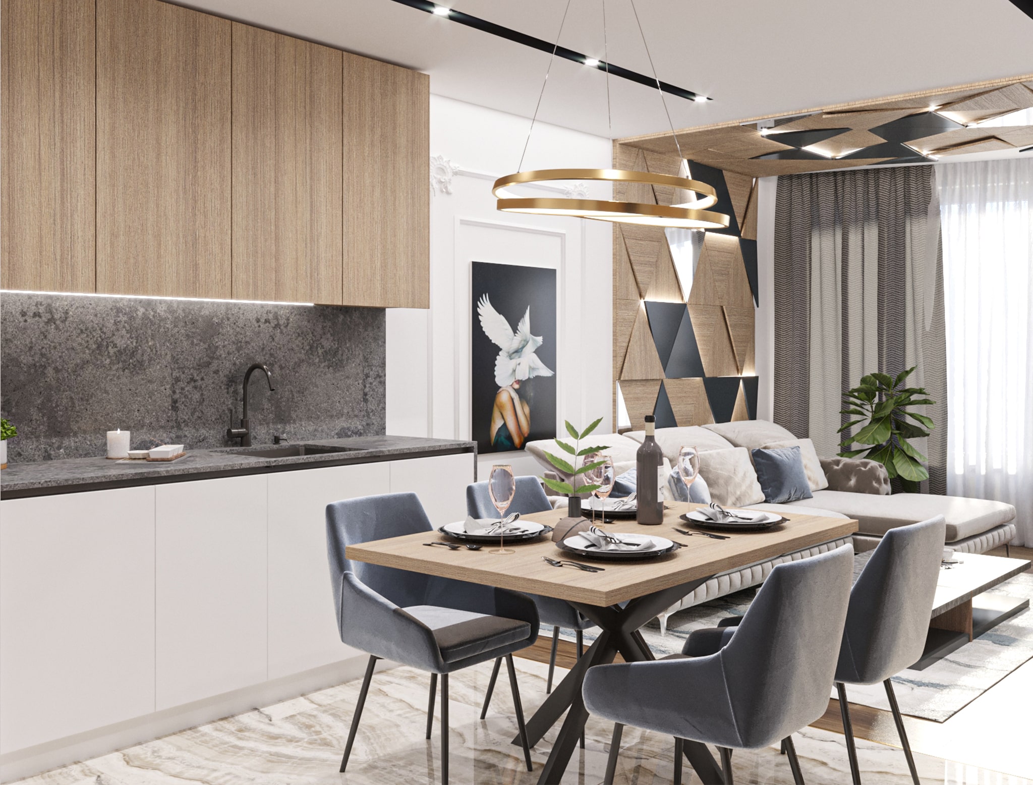 Апартамент А2106 | Интериорен дизайн Бургас | Molt Design Group