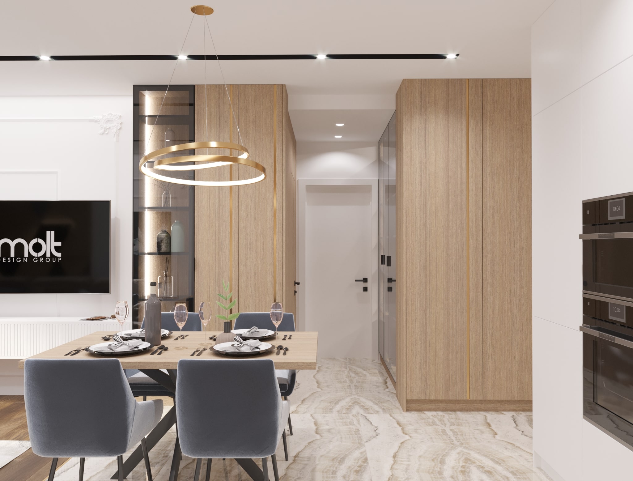 Апартамент А2106 | Всекидневна дизайн | Molt Design Group