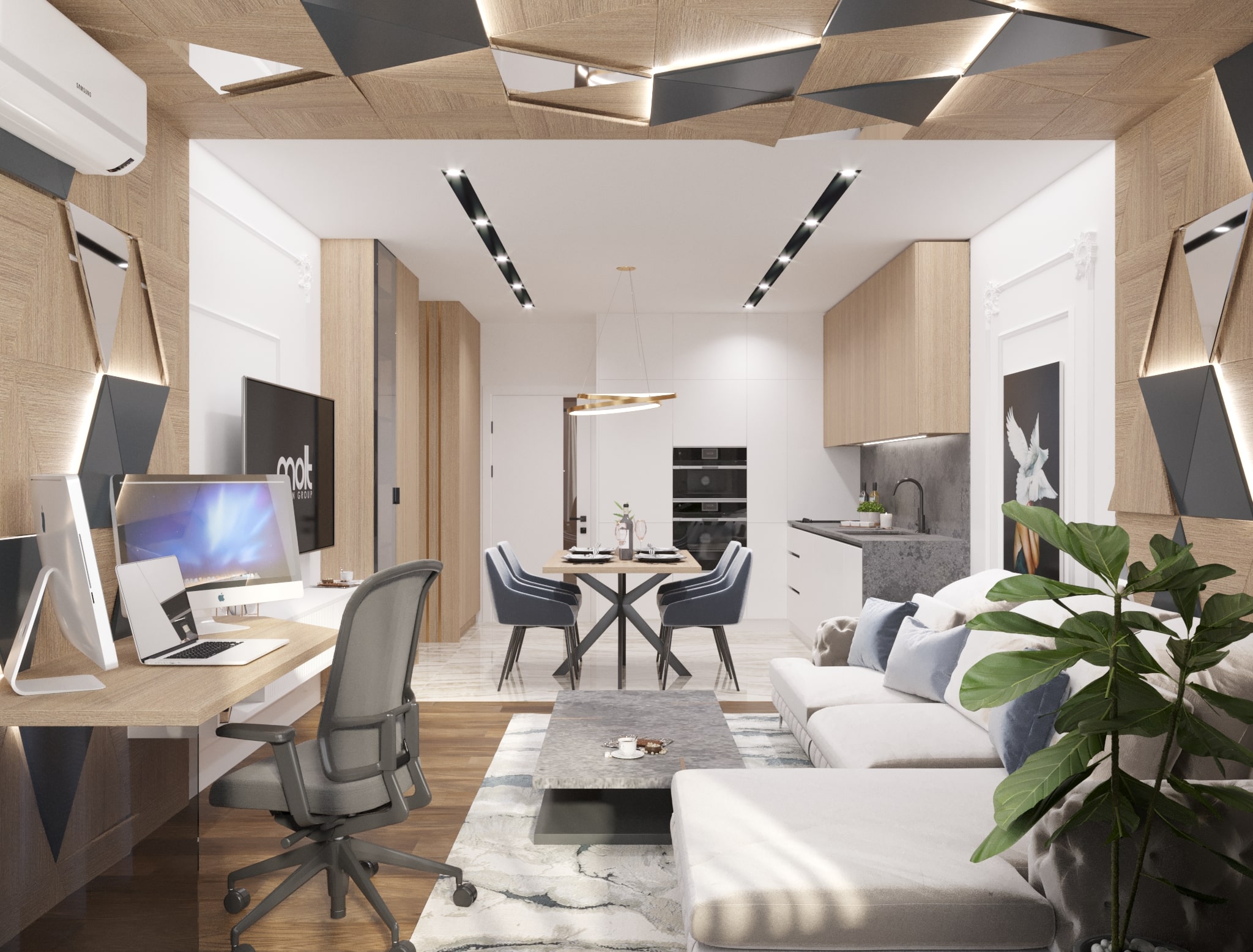Апартамент А2106 | Всекидневна дизайн | Molt Design Group