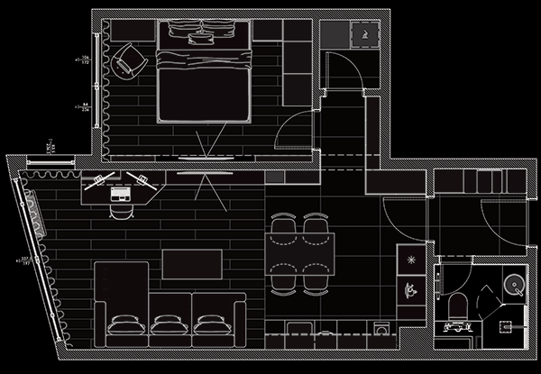 План на проект Апартамент A2106 | Molt Design Group